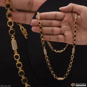 1 Gram Gold Forming Fancy Design High-Quality Rudraksha Mala for Men - Style A255