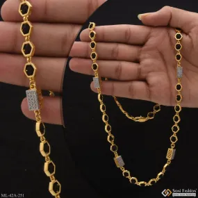 1 Gram Gold Forming Latest Design High-Quality Rudraksha Mala for Men - Style A251