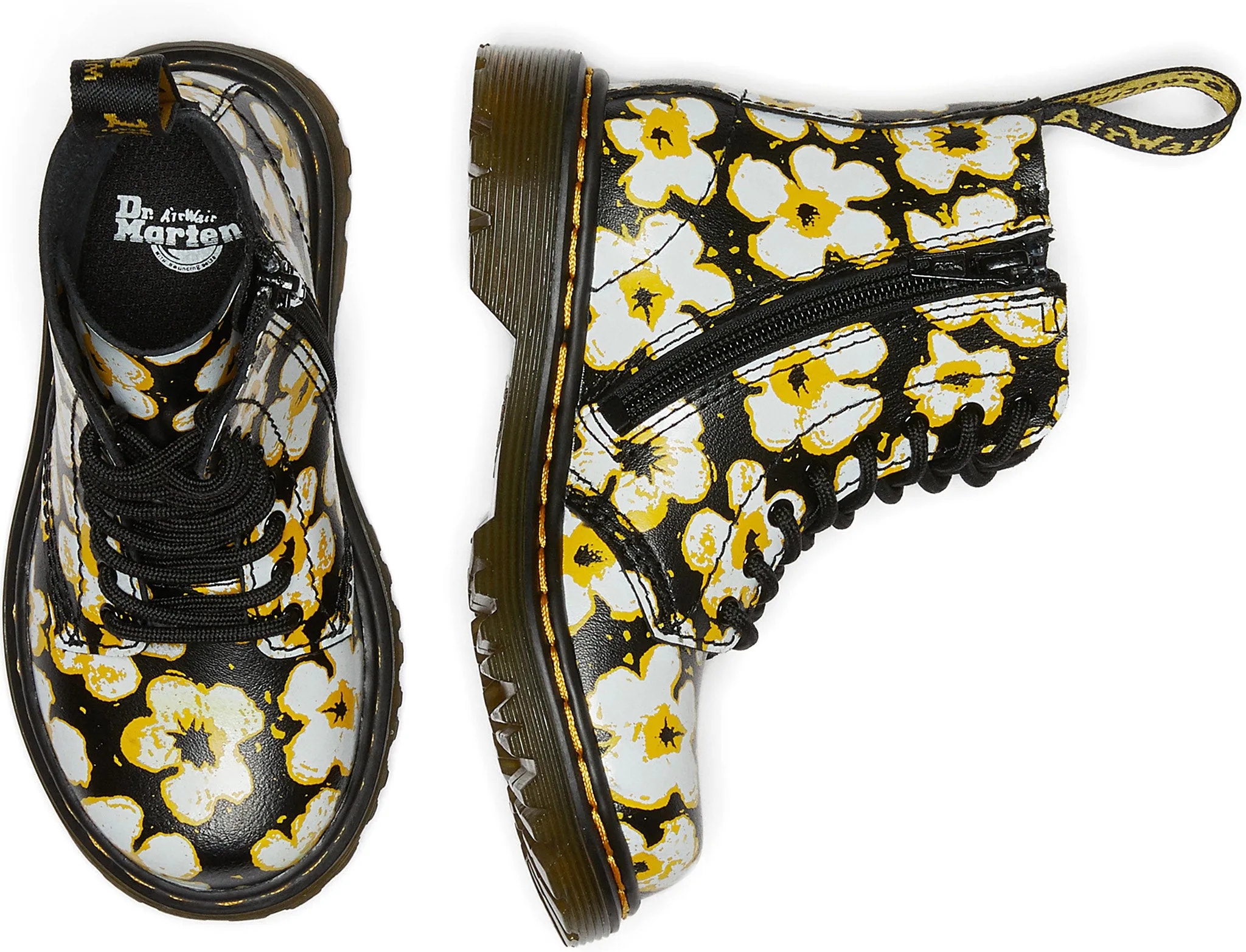 1460 Pascal Pansy Fayre Floral Leather Boots - Toddlers|-|Bottes en cuir à fleurs 1460 Pascal Pansy Fayre - Tout-petit