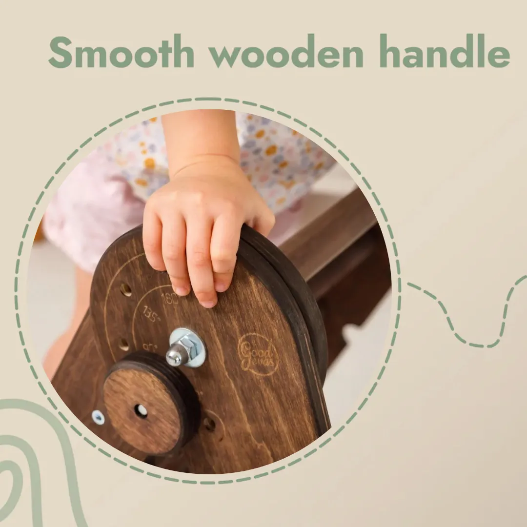 3in1 Montessori Climbing Set: Triangle Ladder   Wooden Arch   Slide Board – Chocolate NEW