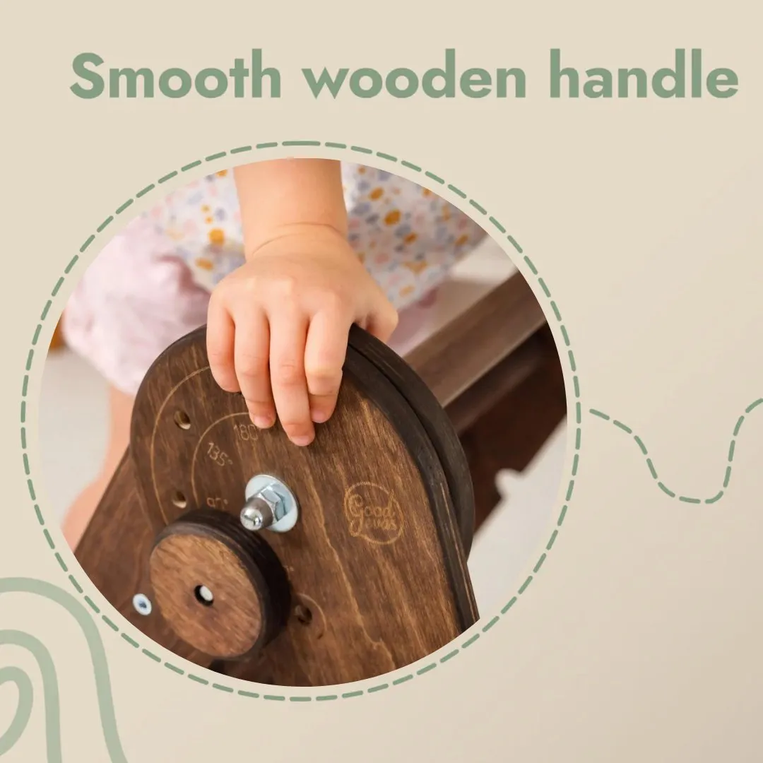 3in1 Montessori Climbing Set: Triangle Ladder   Wooden Arch   Slide Board – Chocolate NEW