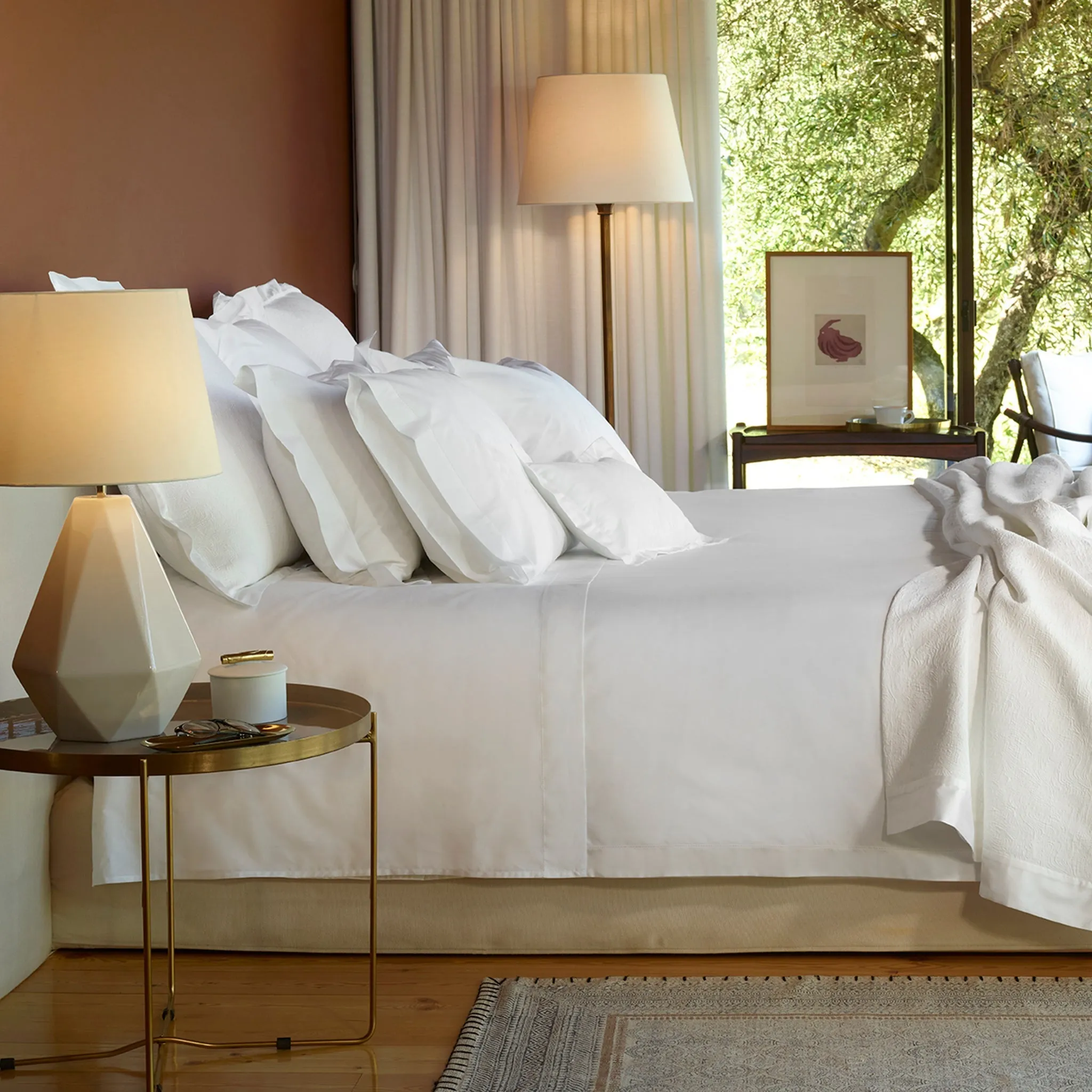 525TC White Percale Pillowcase Set | Amalia Home Victoria