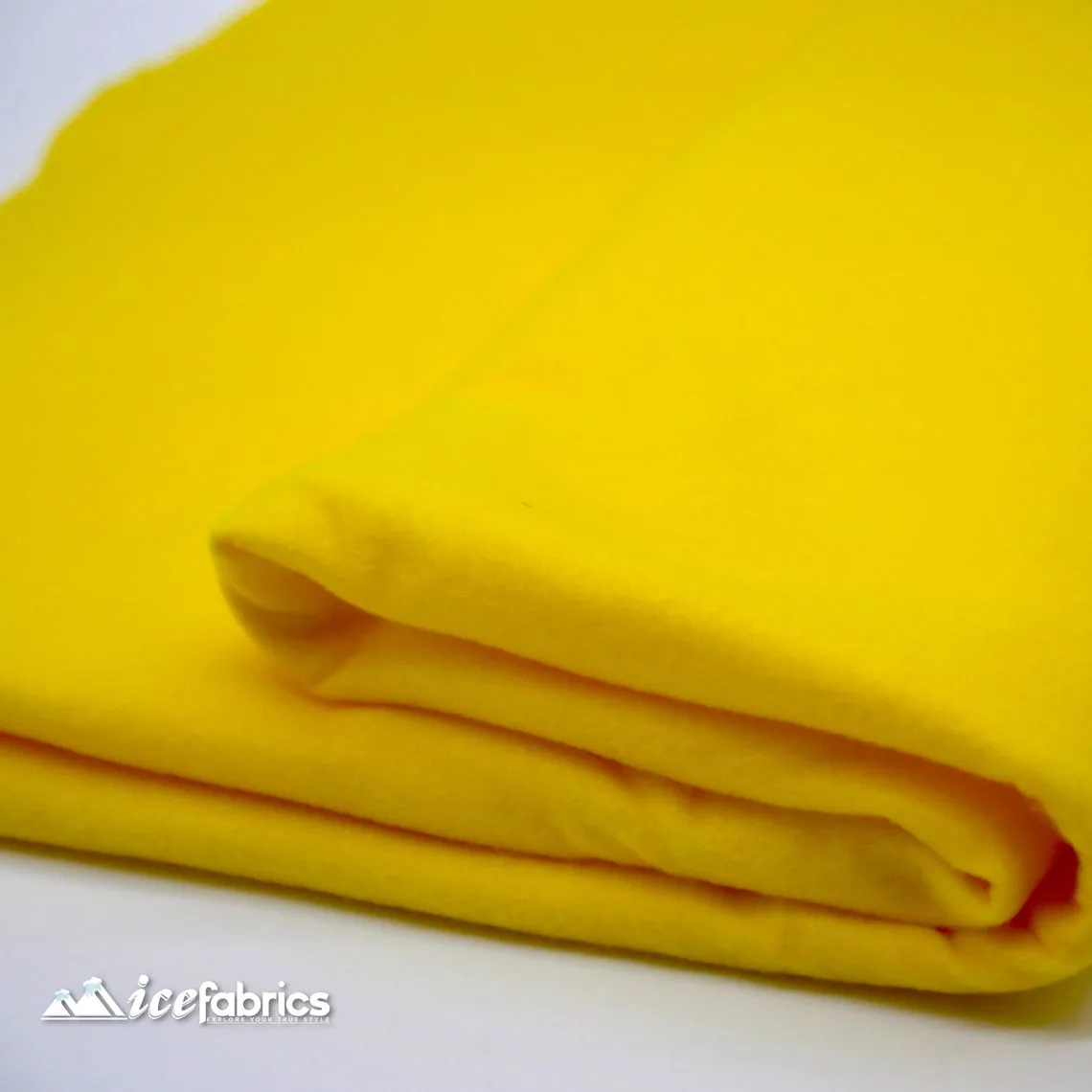 72" Wide 1.6 mm Thick Acrylic Neon Yellow Felt Fabric By The Yard