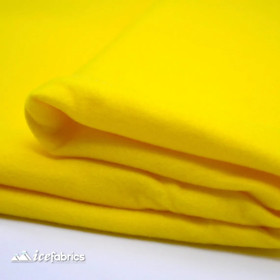 72" Wide 1.6 mm Thick Acrylic Neon Yellow Felt Fabric By The Yard