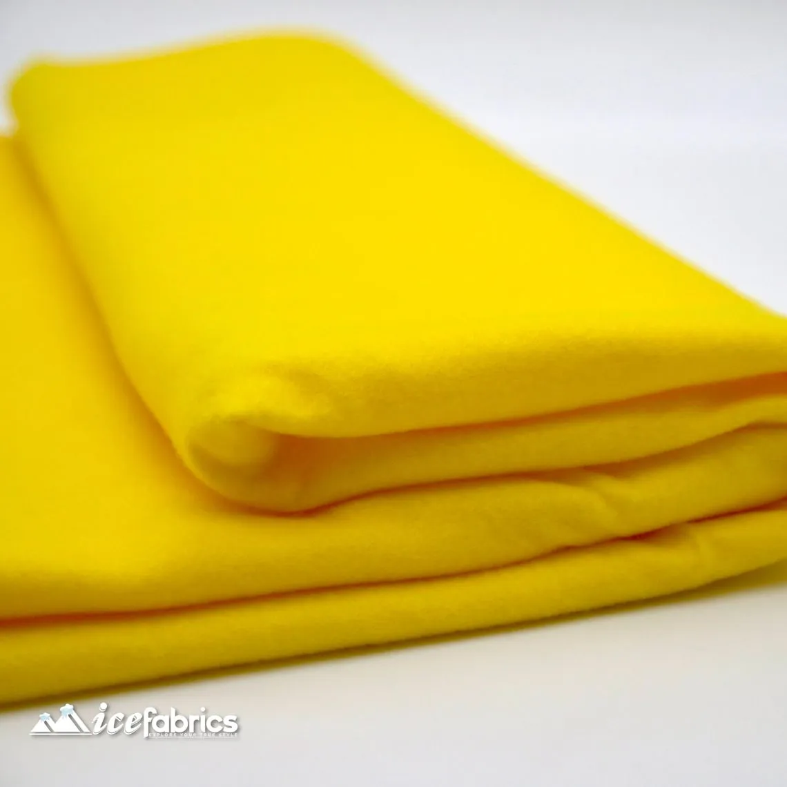 72" Wide 1.6 mm Thick Acrylic Neon Yellow Felt Fabric By The Yard