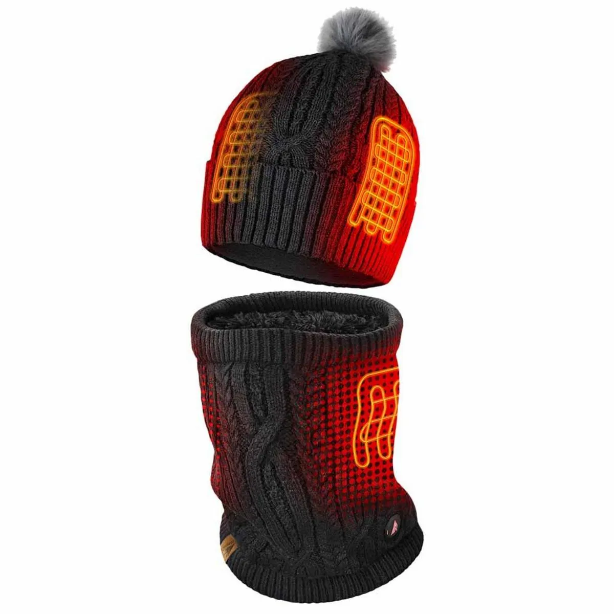 ActionHeat 5V Battery Heated Cable Knit Hat & Gaiter Bundle