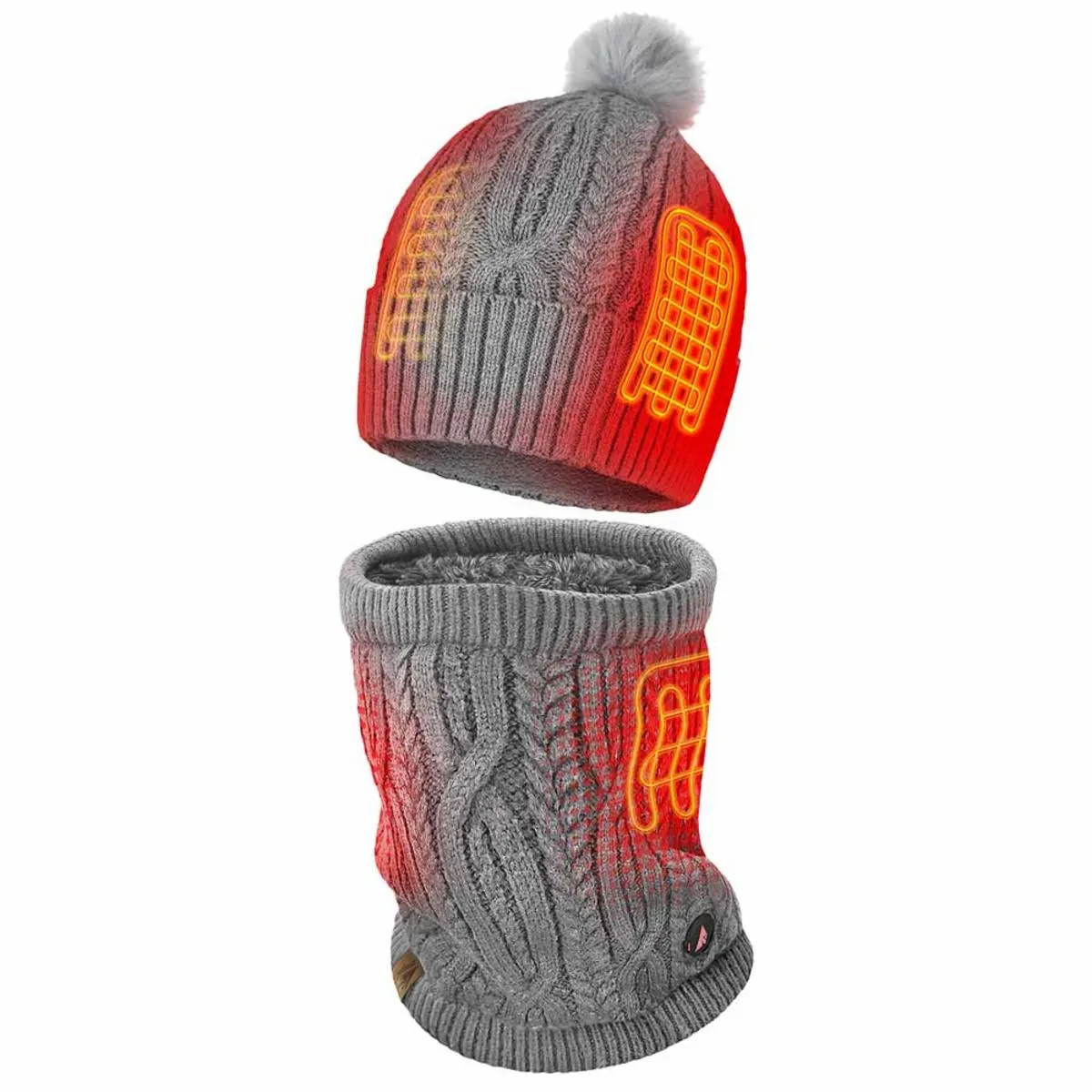 ActionHeat 5V Battery Heated Cable Knit Hat & Gaiter Bundle