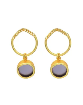 Amethyst Chain Hoops