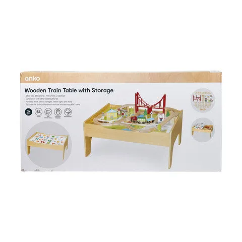Anko Wooden Train Table with Storage / Ages 3  Years