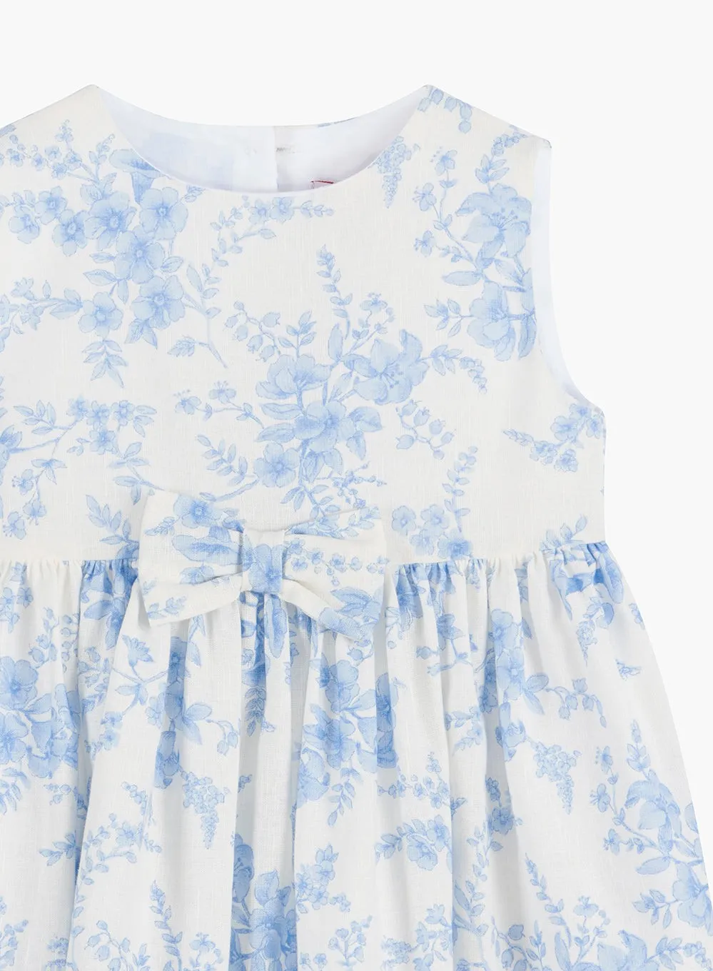 Baby Maeva Bow Dress in Pale Blue Floral