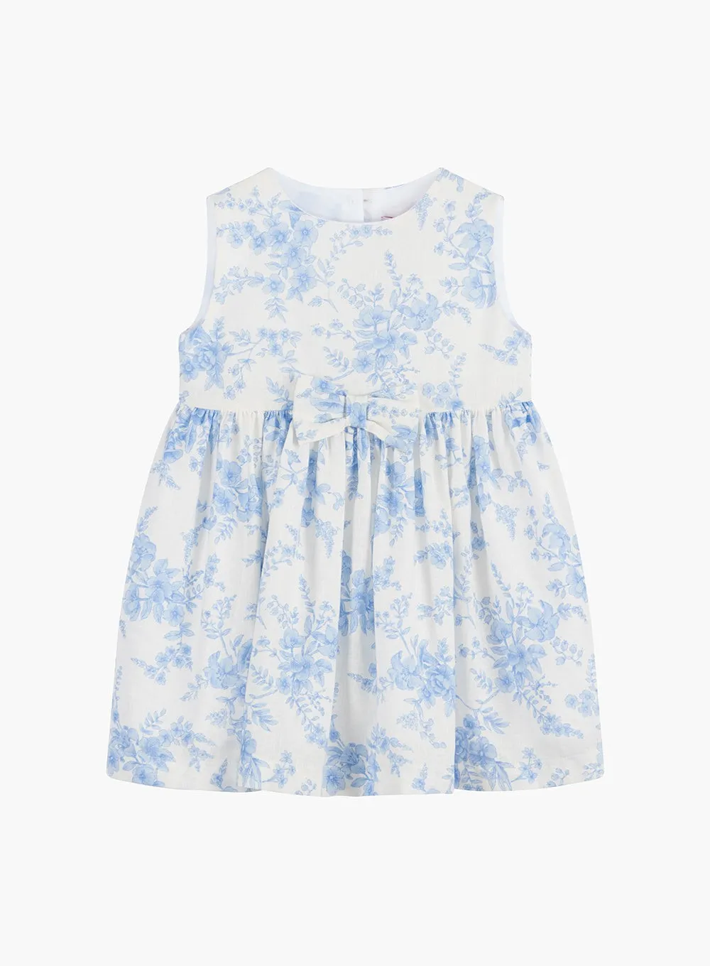 Baby Maeva Bow Dress in Pale Blue Floral