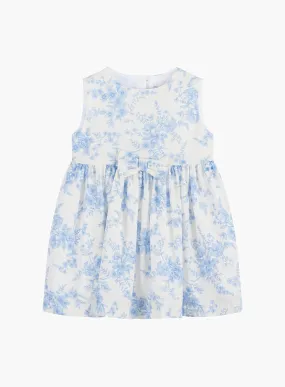 Baby Maeva Bow Dress in Pale Blue Floral