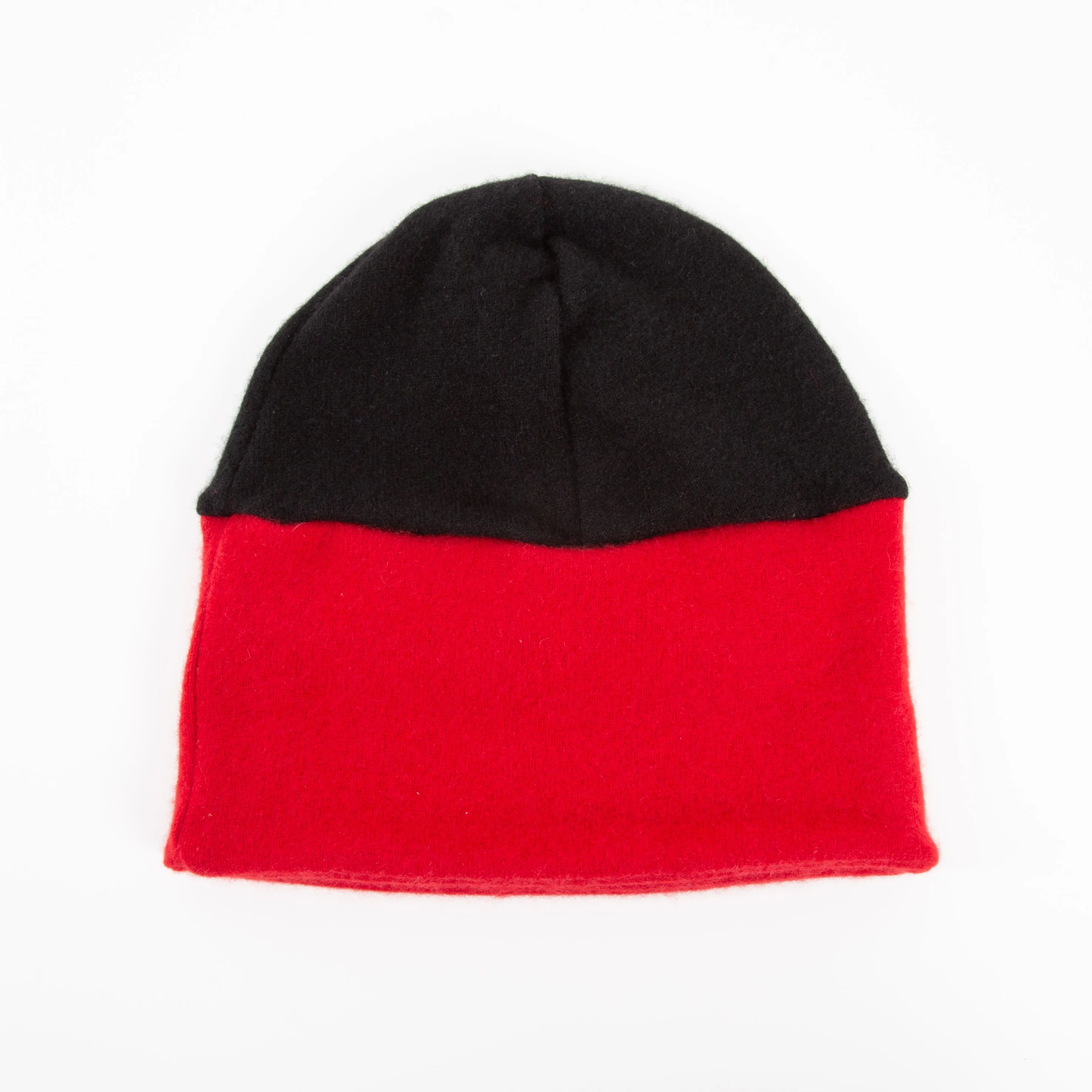 Black & Red Cashmere Beanie