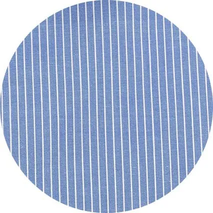 Blue Poplin Stripe Slim Fit Smart Casual Shirt - Single Cuff