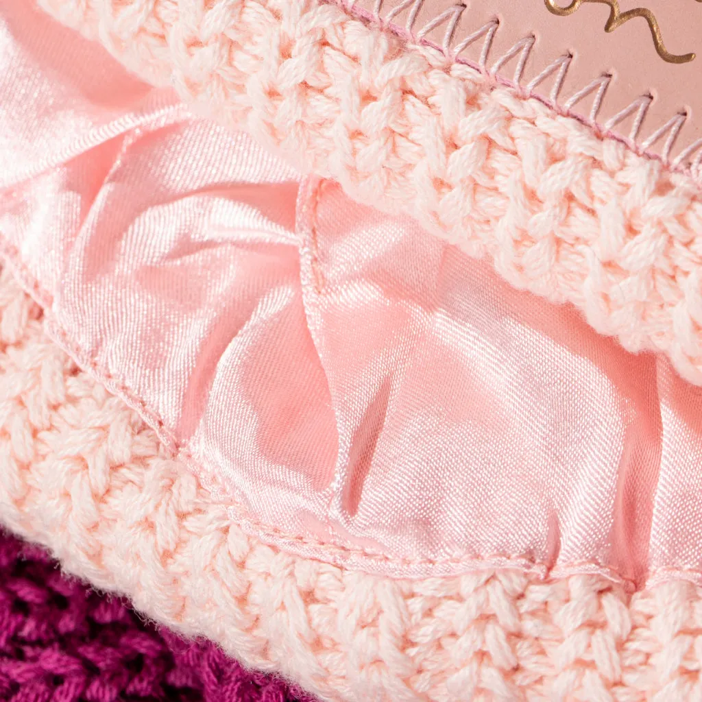 Blush Rose Foil Satin Lined Beanie