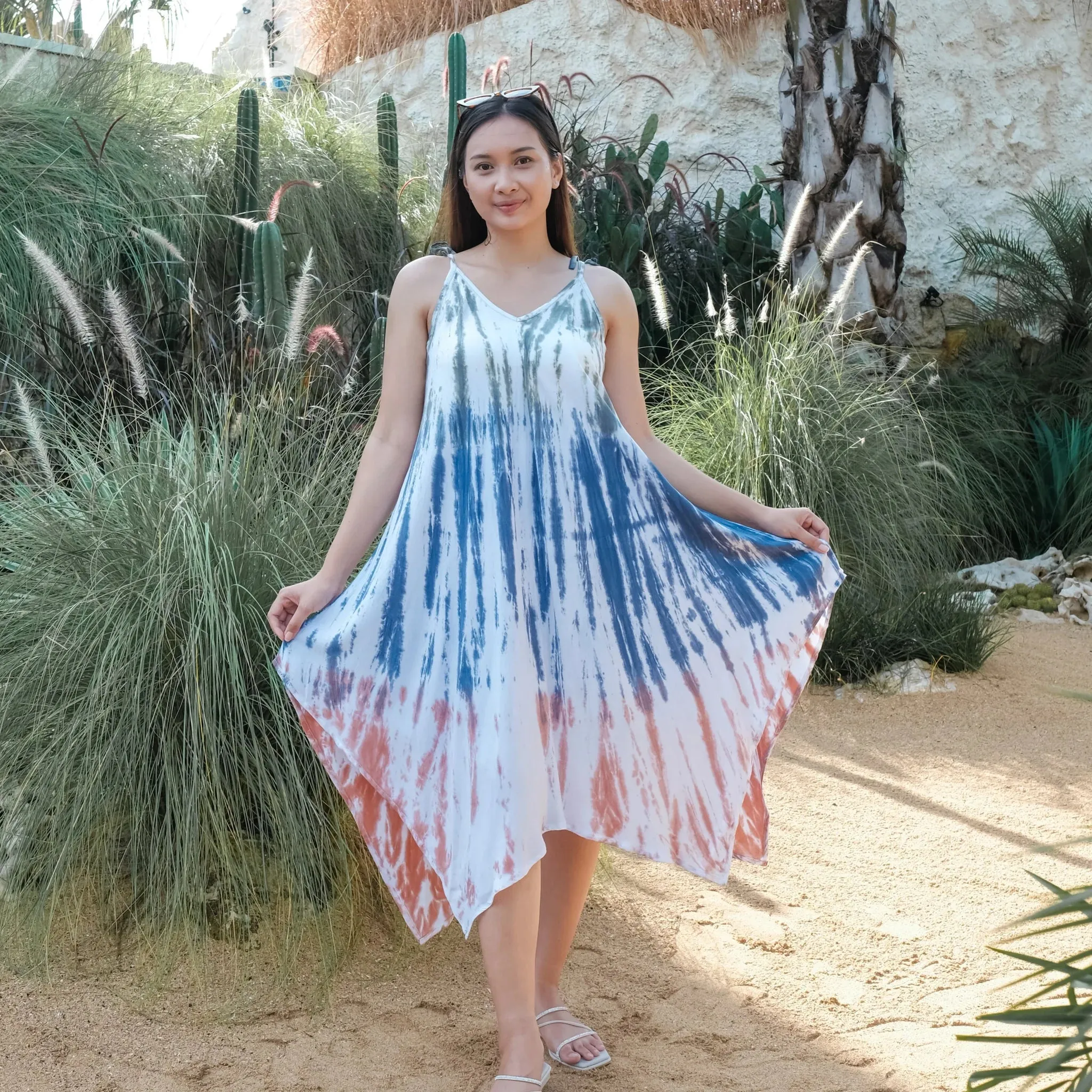 Bone Tie Dye Handkerchief Dress