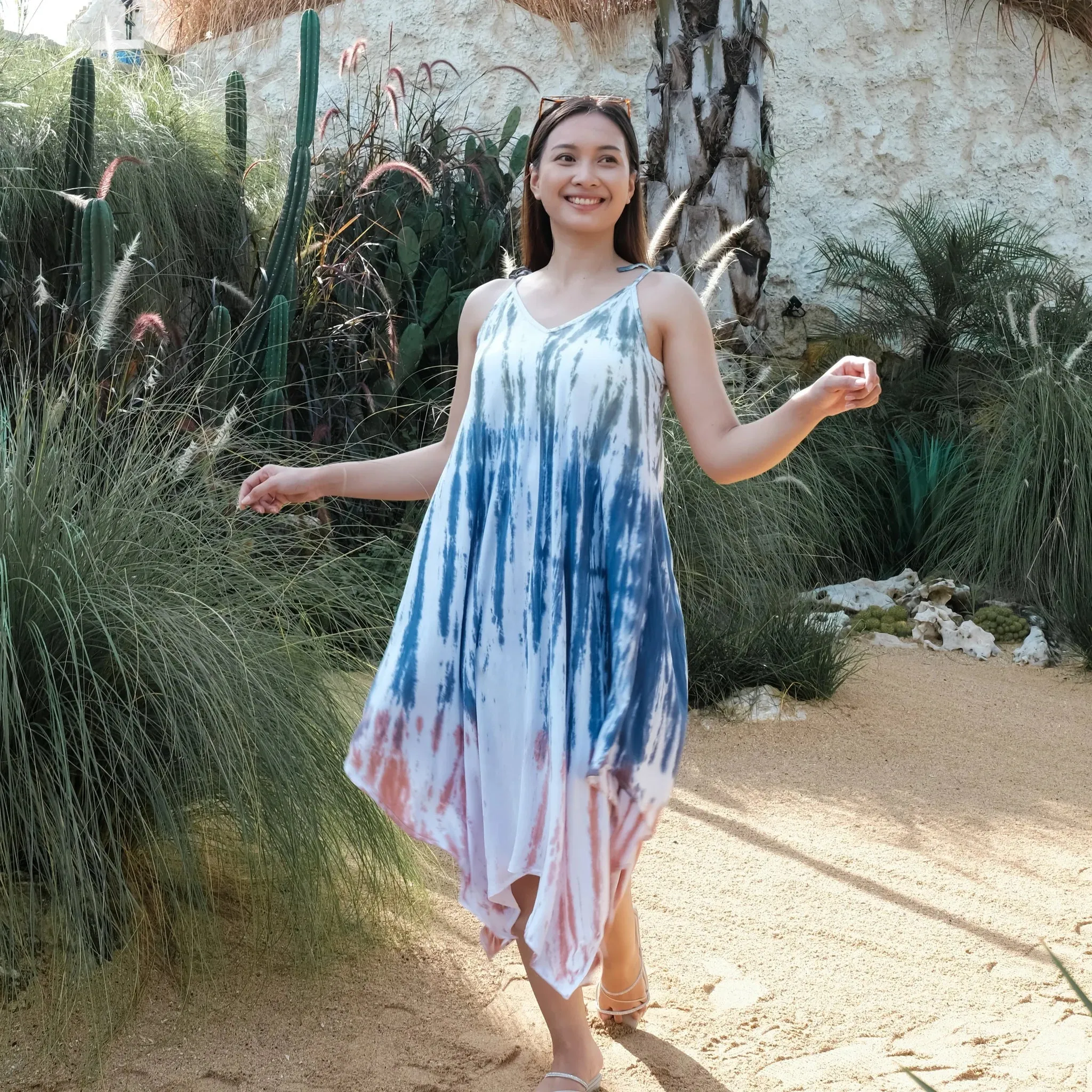 Bone Tie Dye Handkerchief Dress