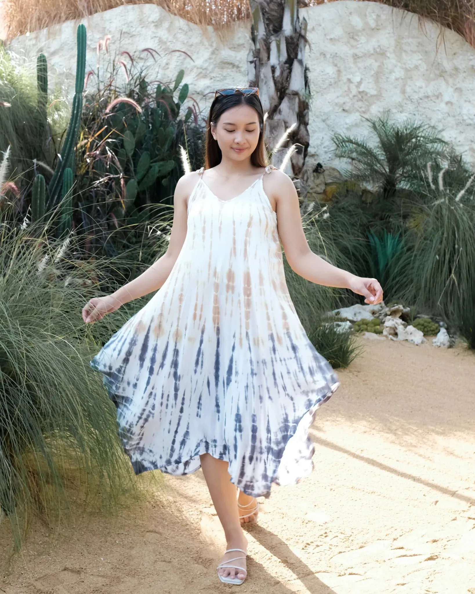 Bone Tie Dye Handkerchief Dress