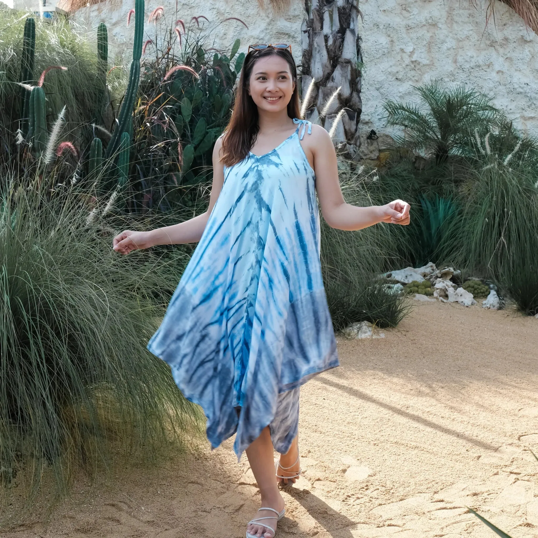 Bone Tie Dye Handkerchief Dress
