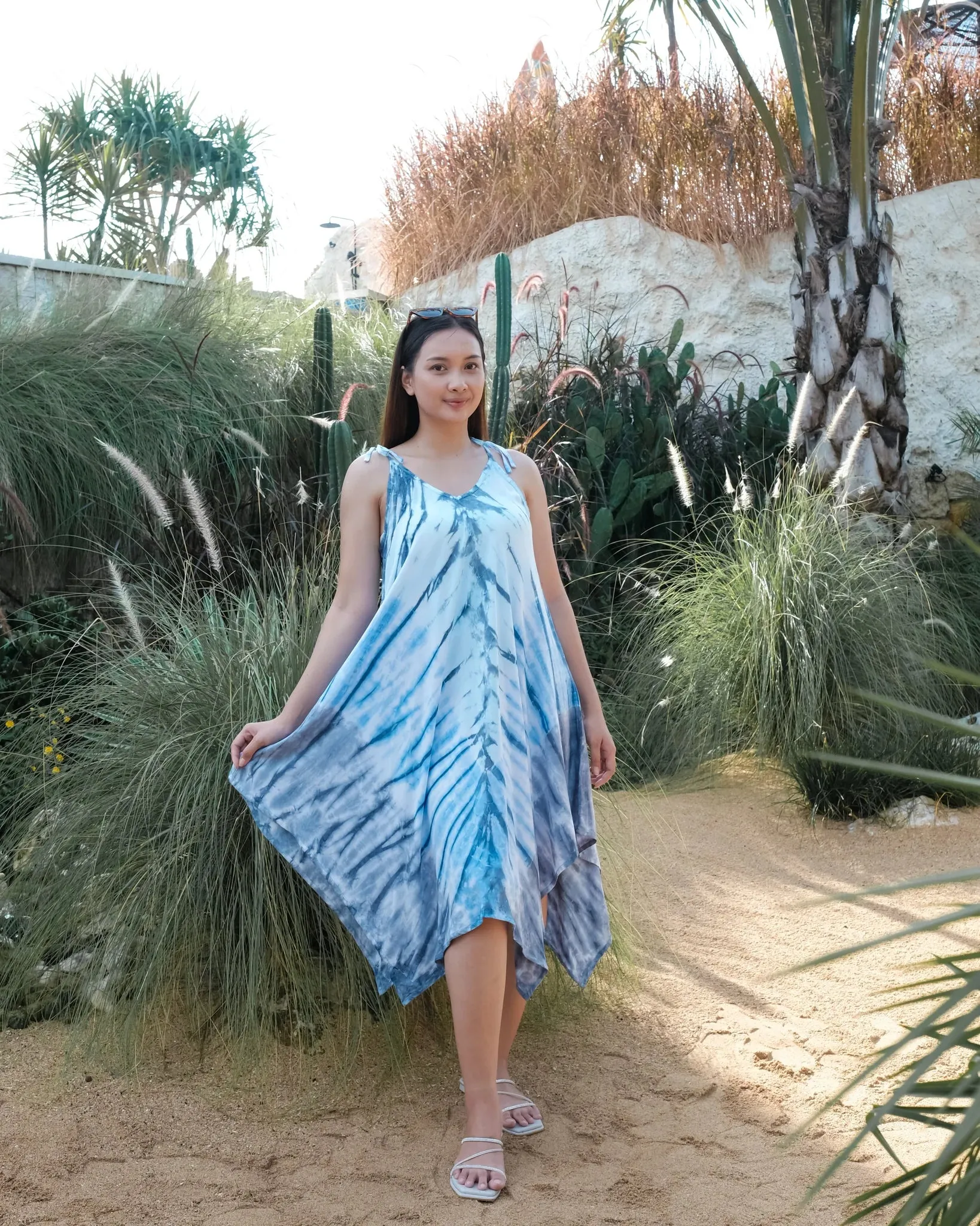 Bone Tie Dye Handkerchief Dress