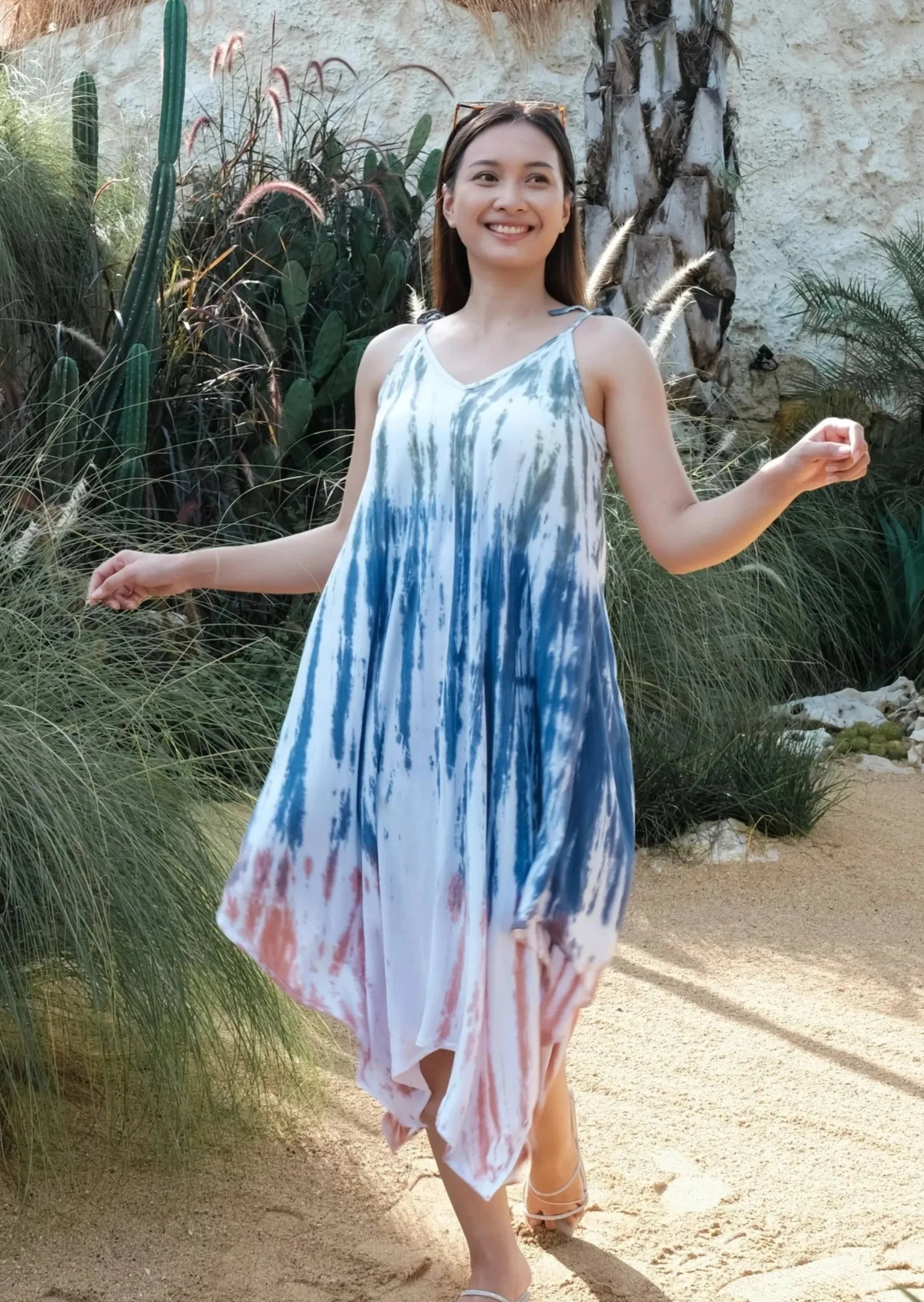 Bone Tie Dye Handkerchief Dress