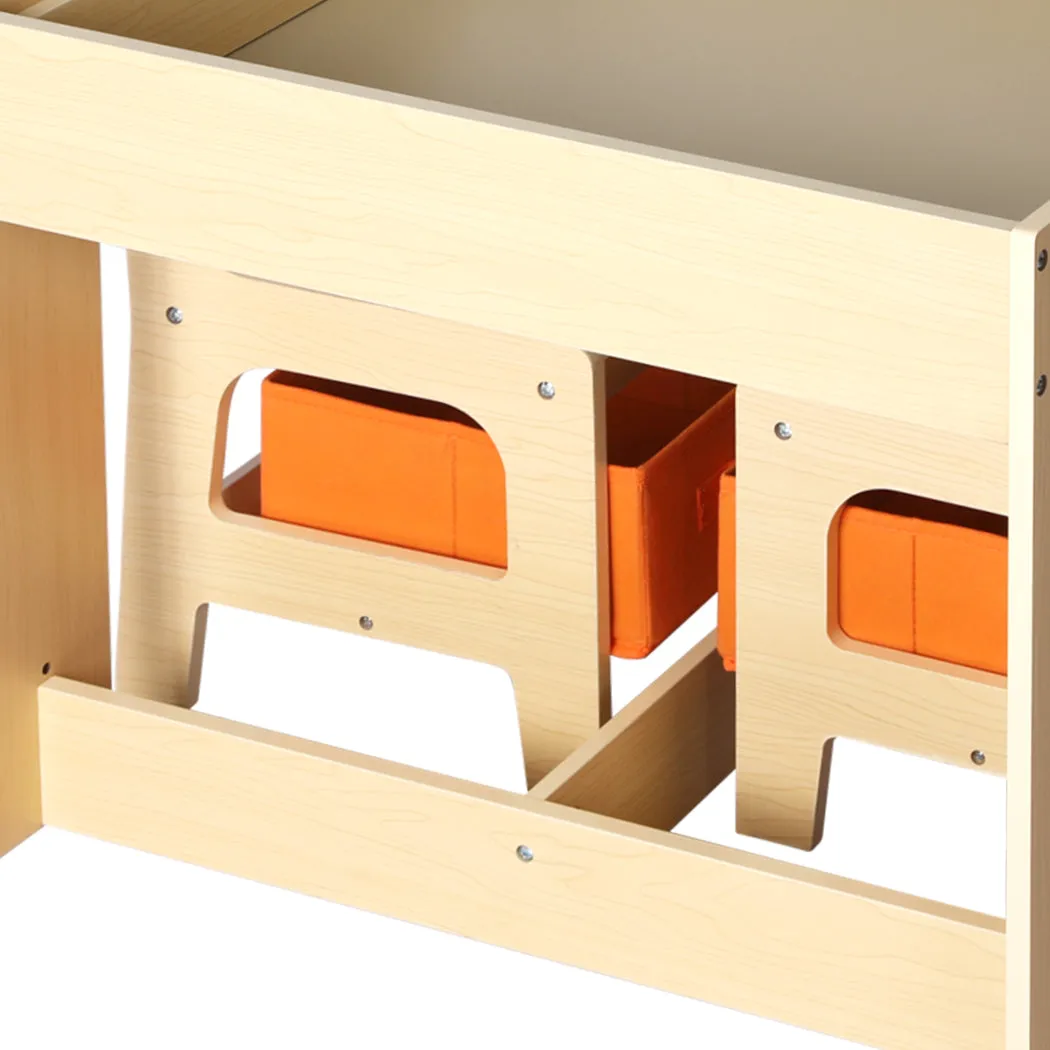 BoPeep Kids Table and Chairs Set Storage Box Toys Play Desk Wooden Study.