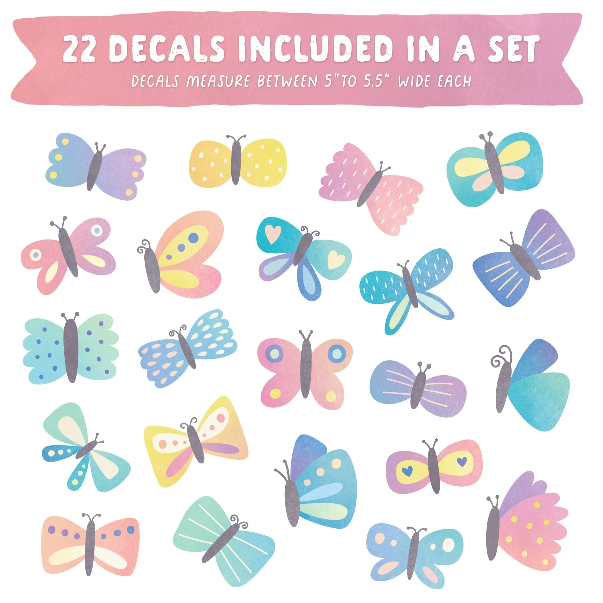 Breezy Butterflies Fabric Wall Decal Set