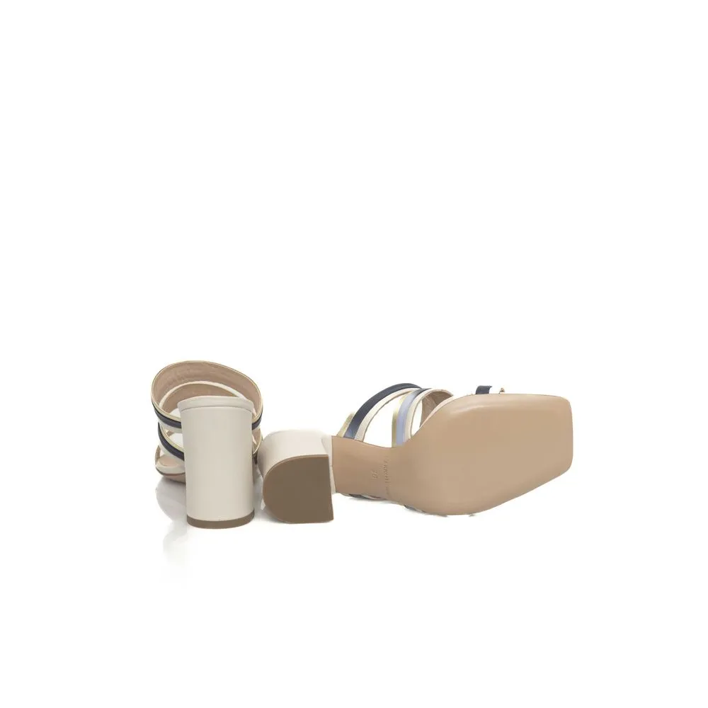 Cerruti 1881 White Goat Leather Women Women's Sandal