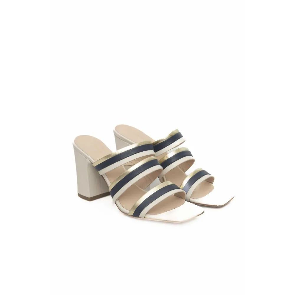Cerruti 1881 White Goat Leather Women Women's Sandal
