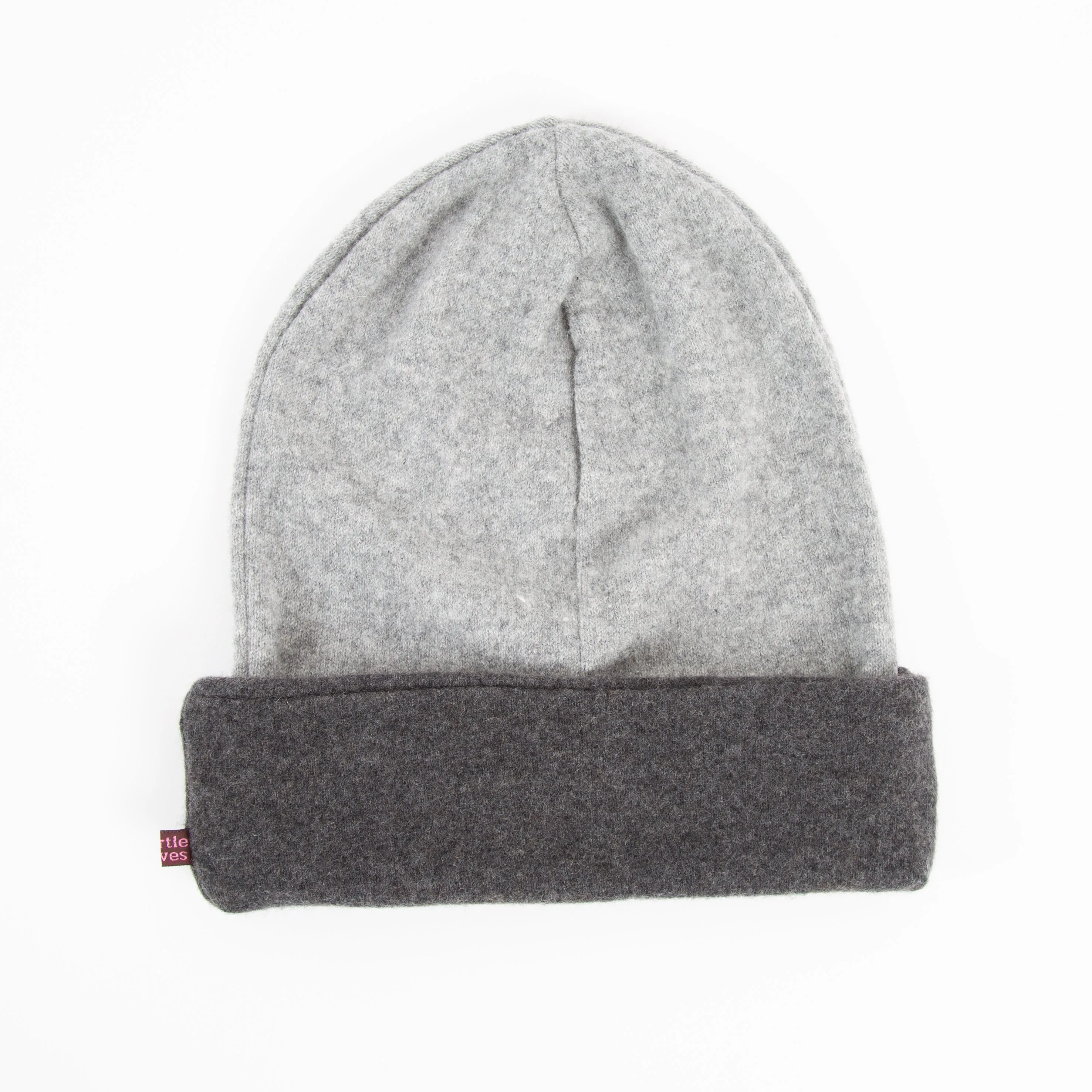 Charcoal Cashmere Slouched Beanie