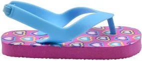 Chatties Toddler Baby Girls’ Little Kid Printed Rubber Flip Flops with Elastic Strap - Cute Lightweight Summer Slipper Shoe