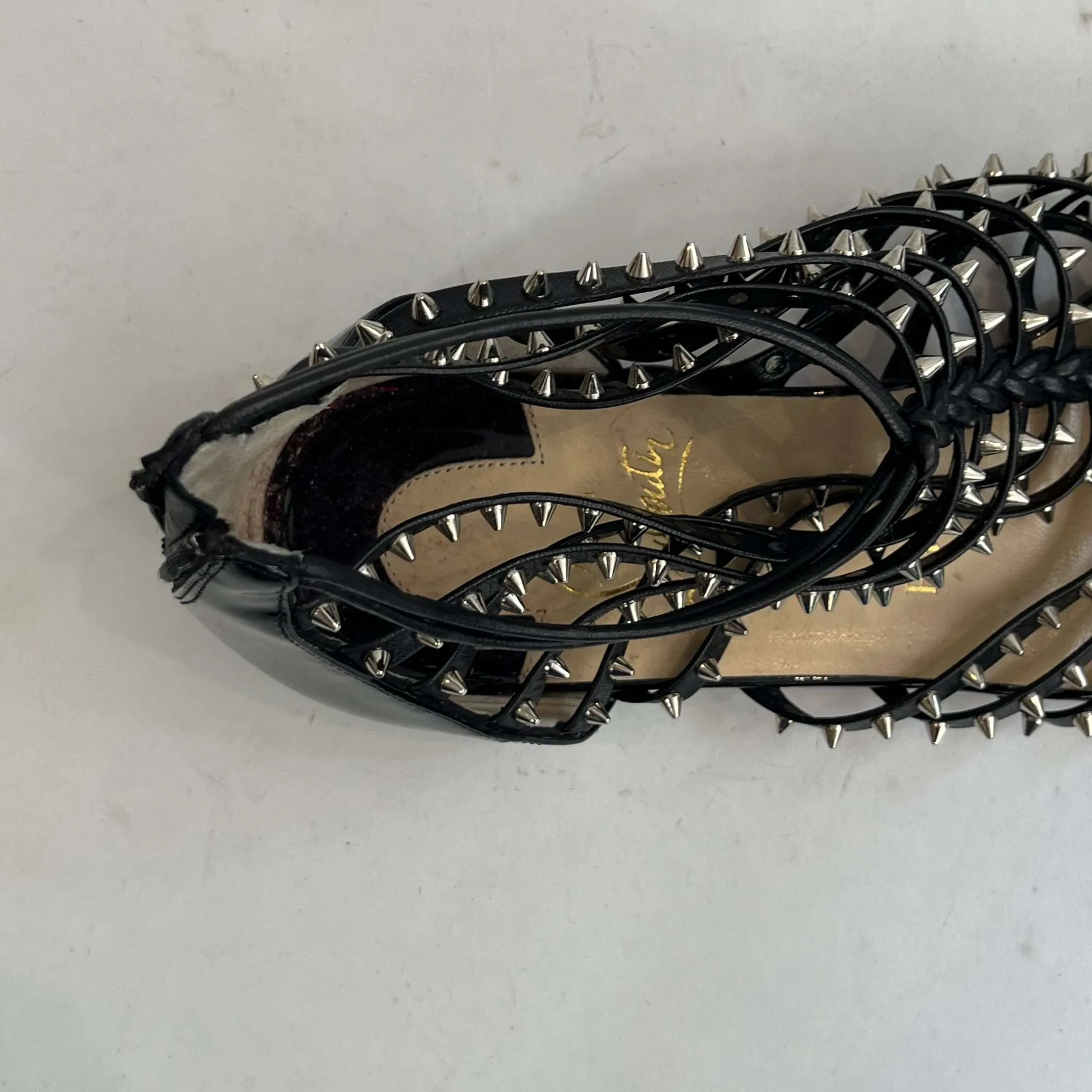 Christian Louboutin £975 Millaclou Studded Gladiator Sandals 38