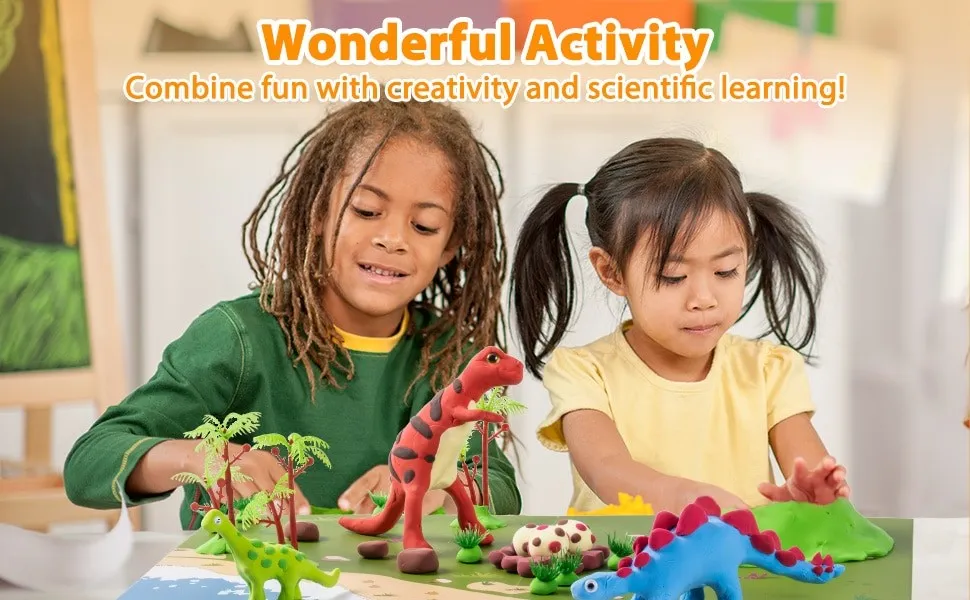 Dinosaur Modeling clay build kit-set of 5 Dinosaurs to build.
