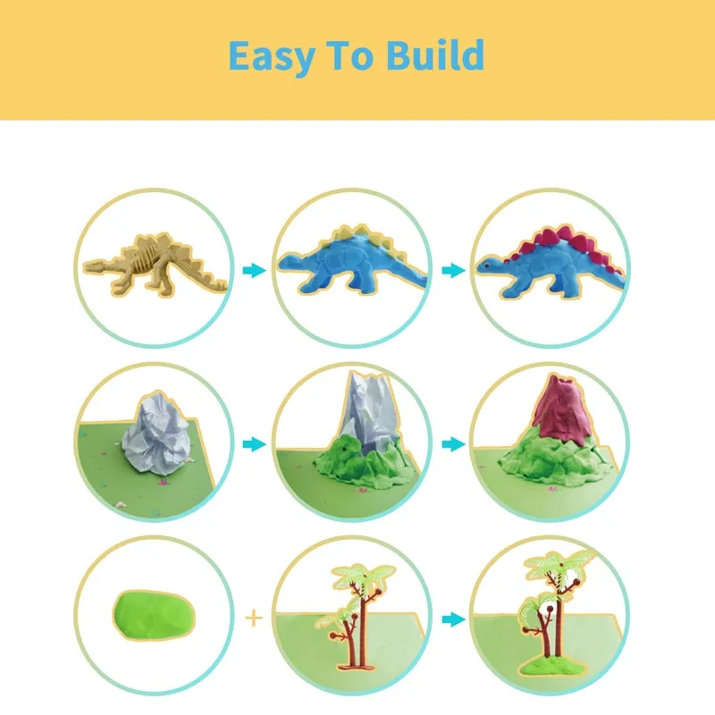 Dinosaur Modeling clay build kit-set of 5 Dinosaurs to build.