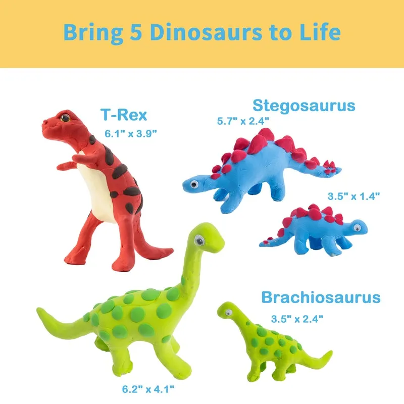 Dinosaur Modeling clay build kit-set of 5 Dinosaurs to build.