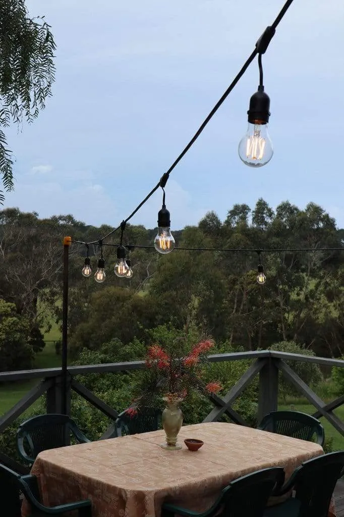 Festoon Lights - Outdoor String Lights with Hanging Lamp Holders