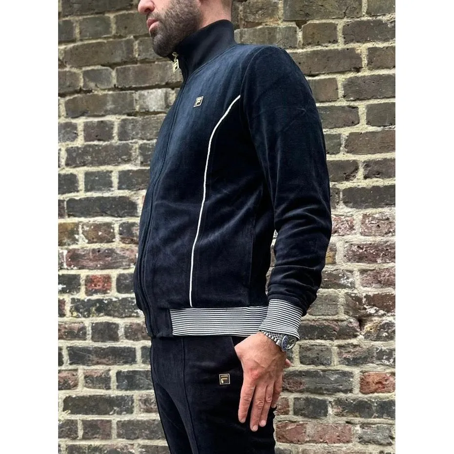 Fila Vintage - Bosa Velour Black / Whitecap Gray - Track Top