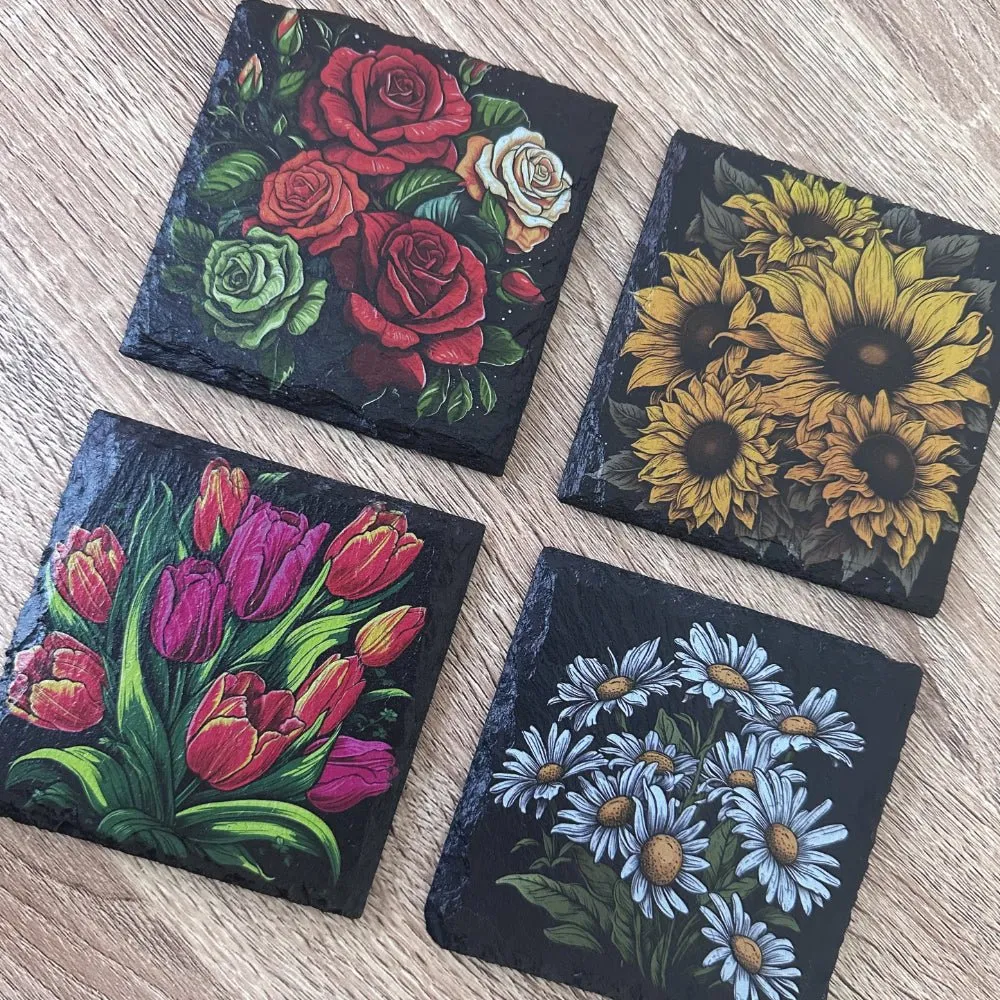 Flowers Slate Coasters - Lily