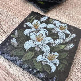 Flowers Slate Coasters - Lily