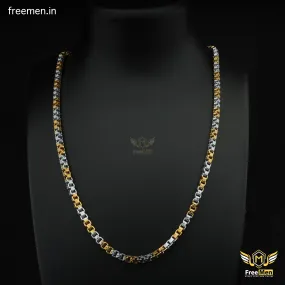 Freemen Fashionable CUBE Gold and Rhodium Chain Designs - FM393