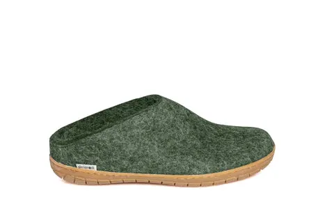 Glerups Slipper: Slip-on, Honey Rubber Sole (Denim, Grey & Forest)