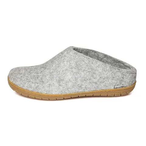 Glerups Slipper: Slip-on, Honey Rubber Sole (Denim, Grey & Forest)