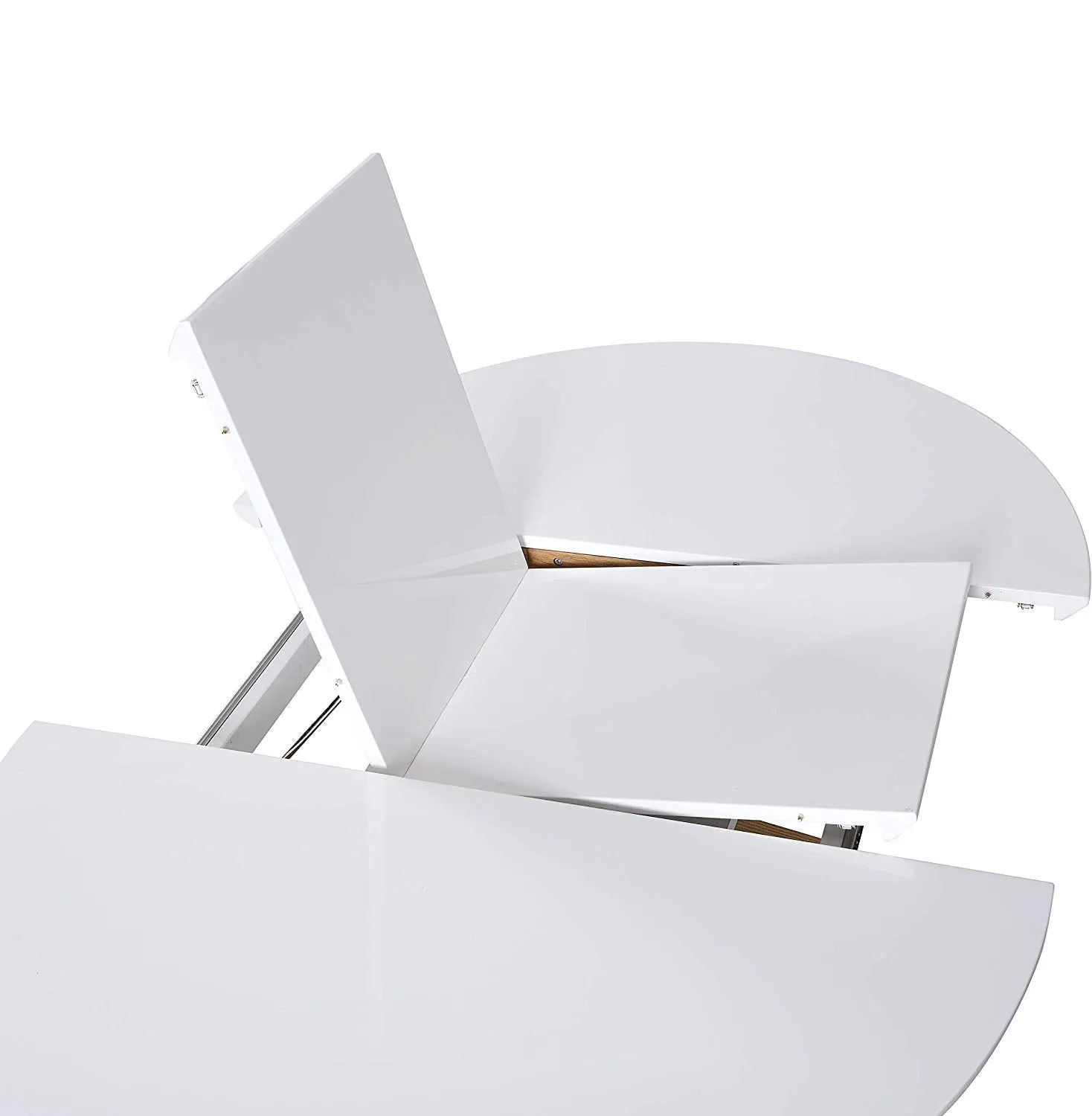 Grenchen Round to Oval 4 to 6-Seater White High Gloss Extendable Dining Table