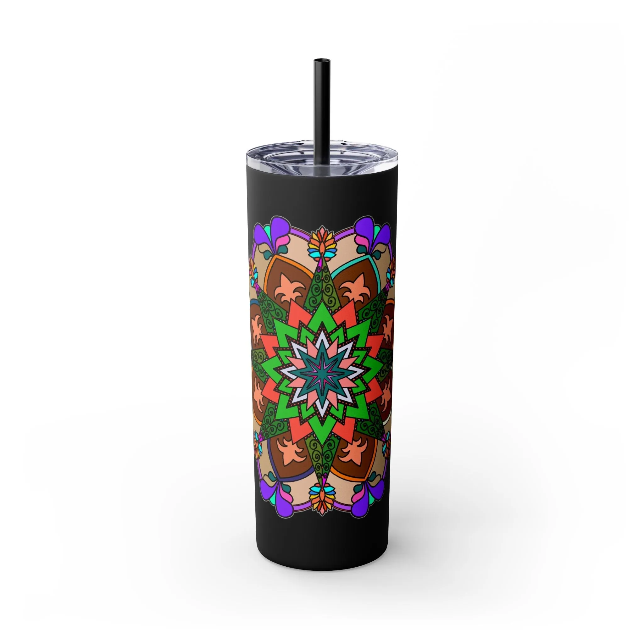 Hand-drawn Mandala Design 20oz Skinny Tumbler - Hot/Cold - BPA-Free