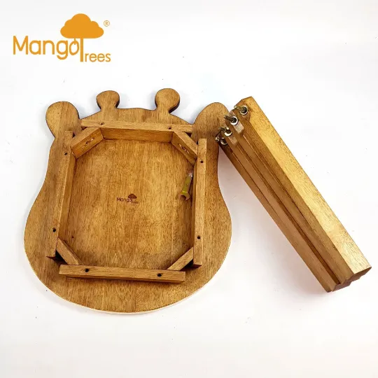 Kids Wooden Monkey Tails Table   4 animal stools complete set -hand carved Timber Children Furniture.
