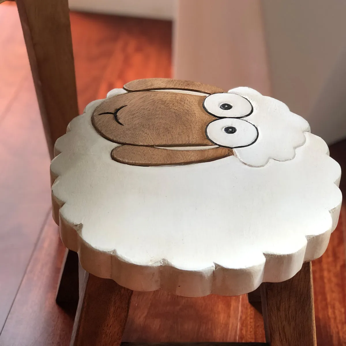 Kids Wooden Monkey Tails Table   4 animal stools complete set -hand carved Timber Children Furniture.