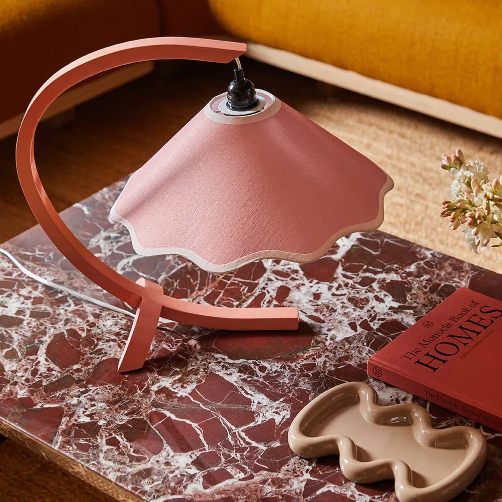 Kira Table Lamp⎮ Coral & Cream
