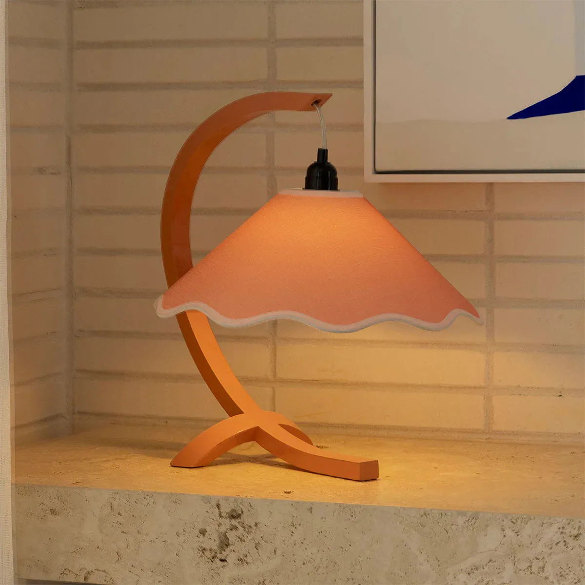 Kira Table Lamp⎮ Coral & Cream