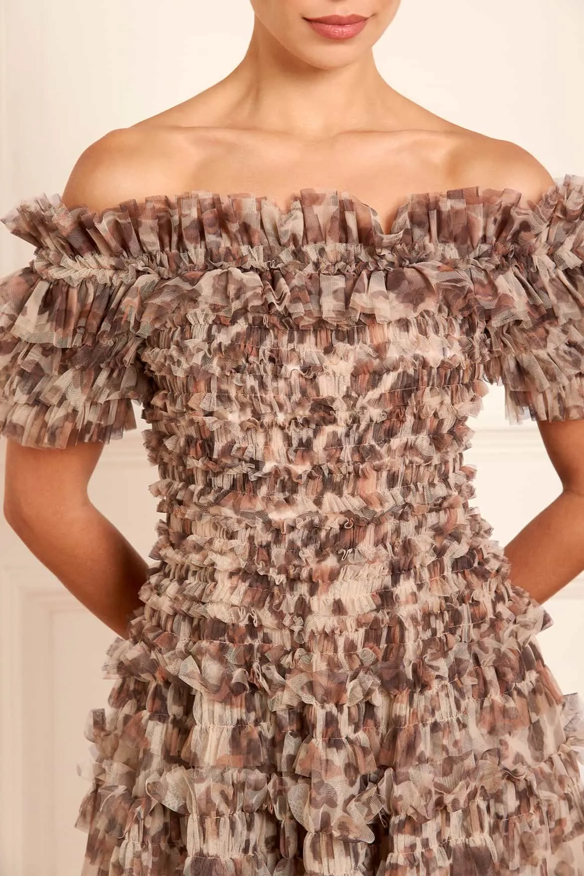 Leopard Lisette Off-Shoulder Micro Mini Dress