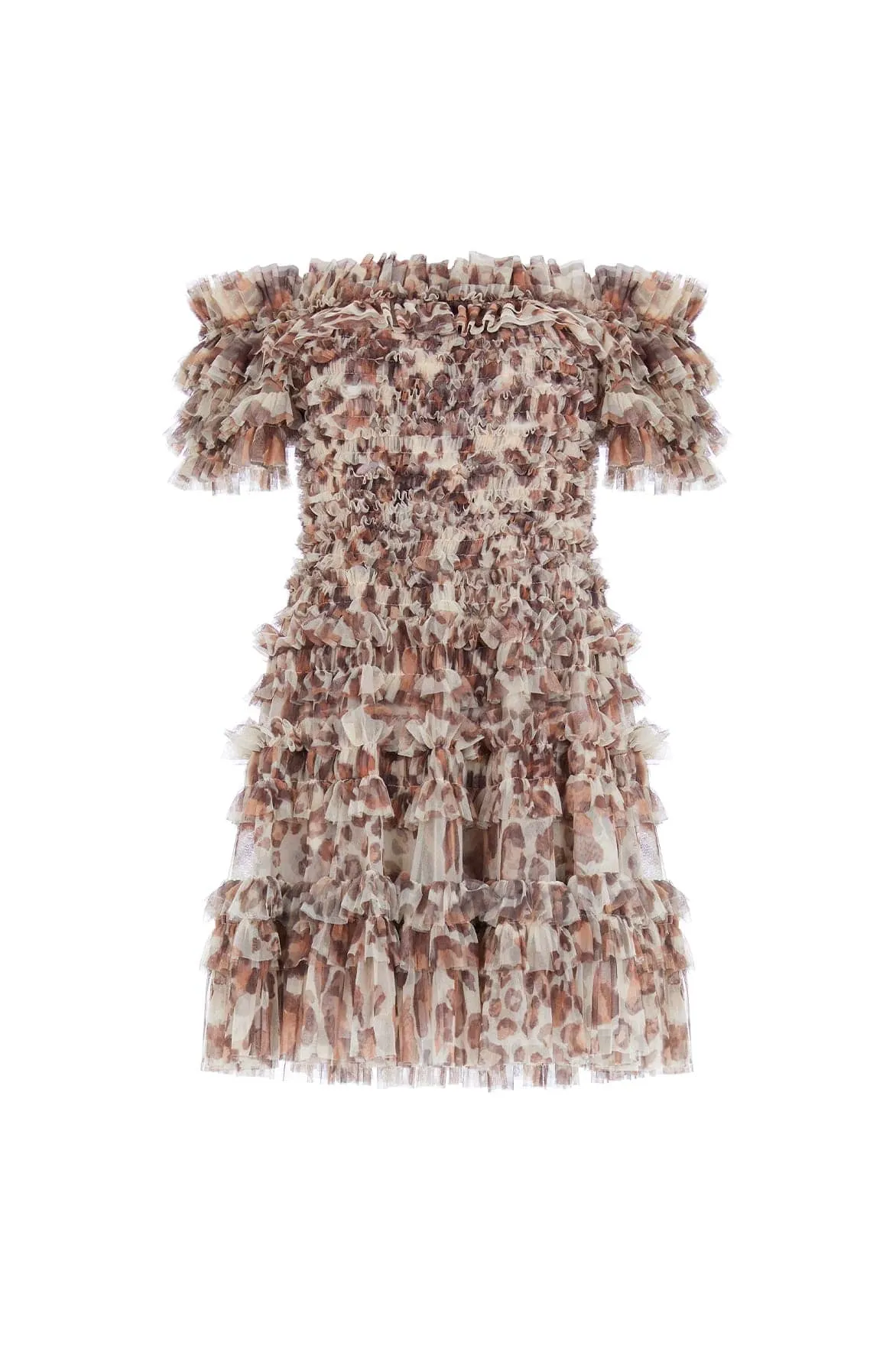 Leopard Lisette Off-Shoulder Micro Mini Dress